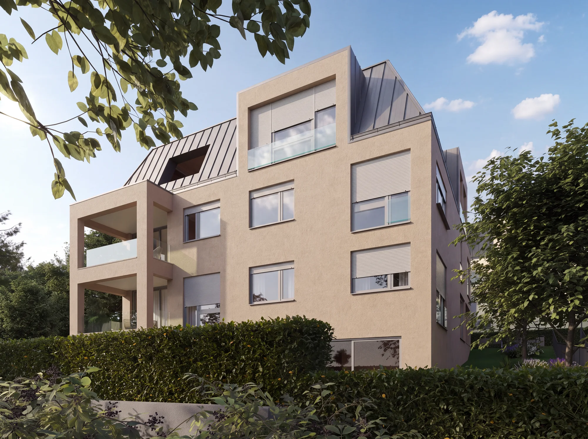 Architekturvisualisierung des Neubauprojekts, Ansicht 1