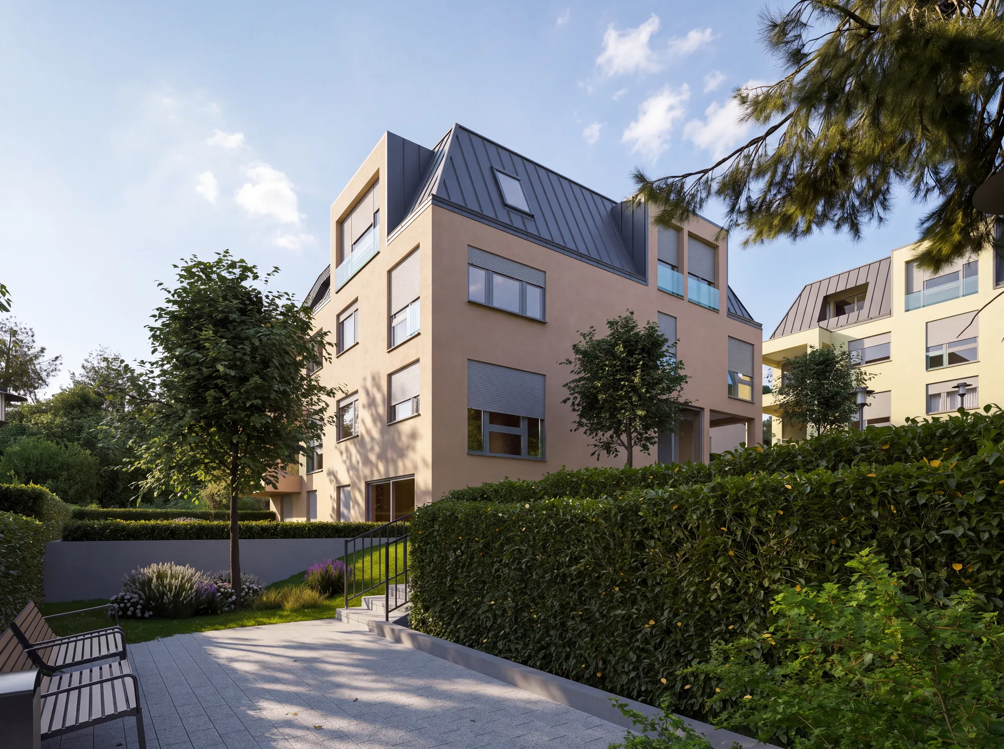 Architekturvisualisierung des Neubauprojekts, Ansicht 7