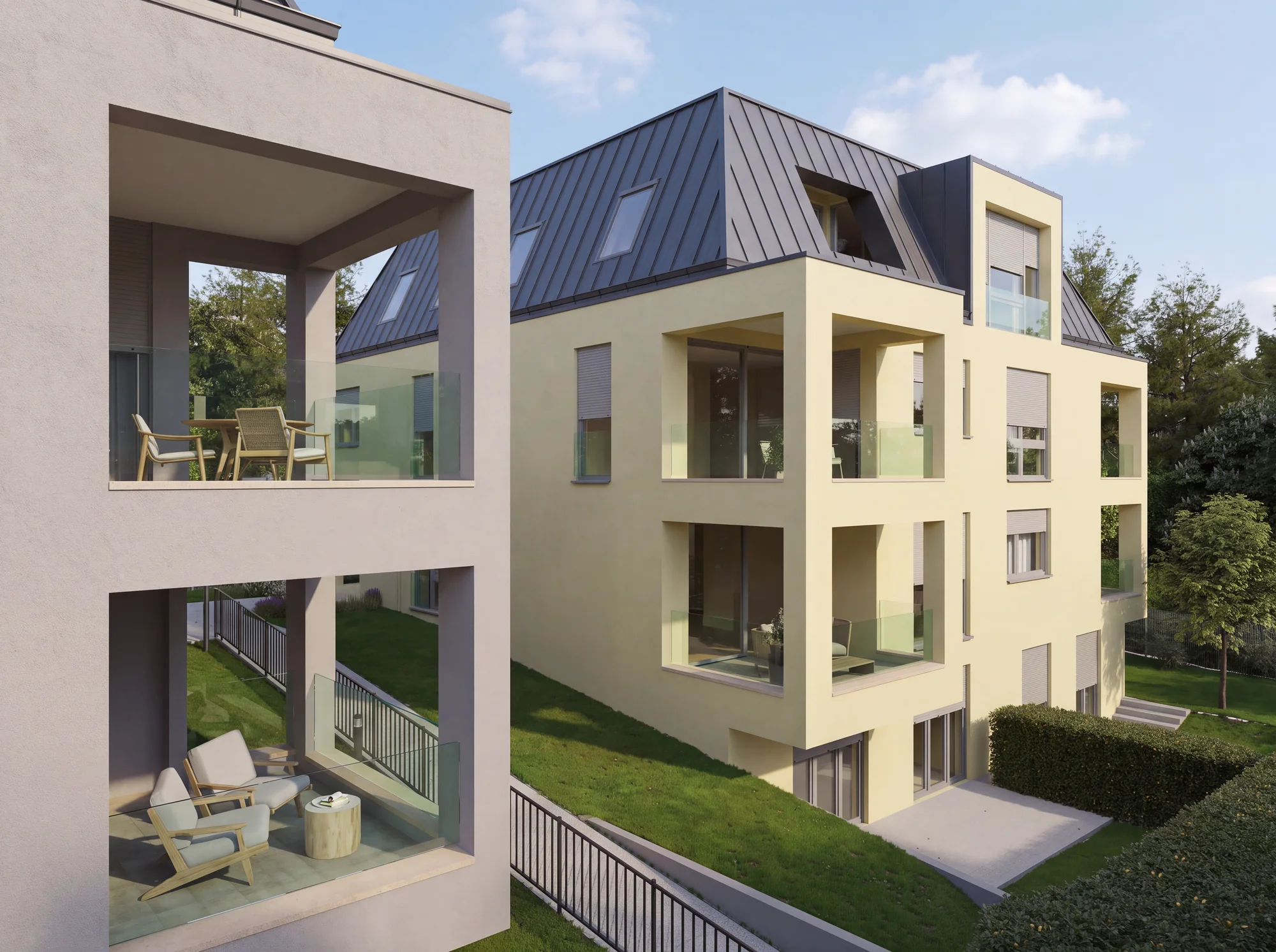 Architekturvisualisierung des Neubauprojekts, Ansicht 3