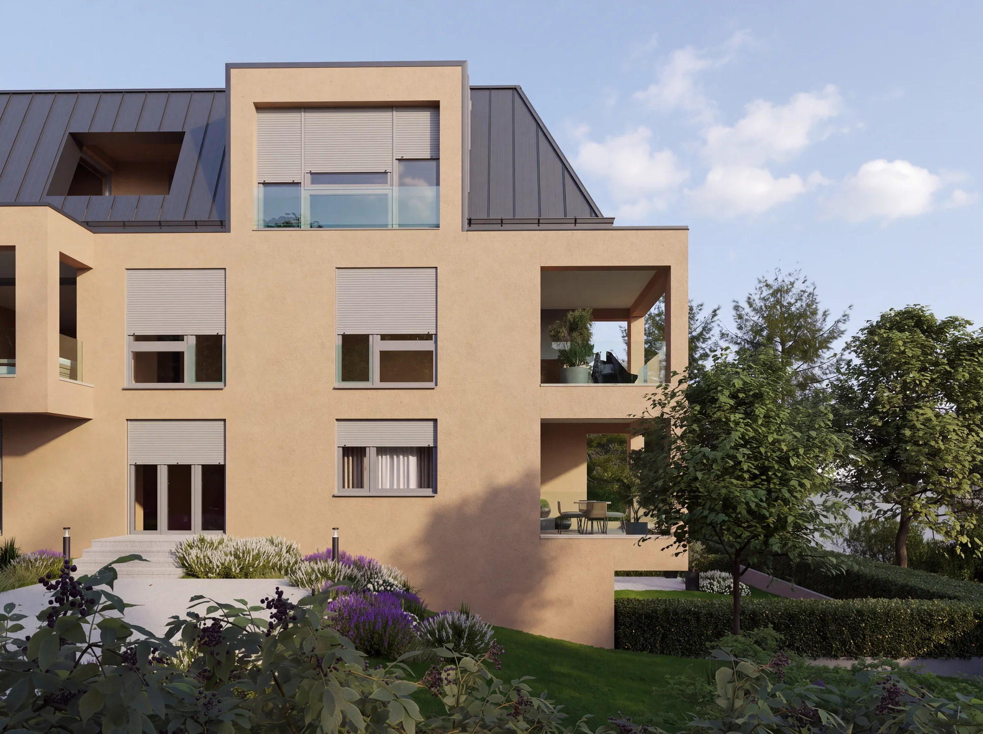 Architekturvisualisierung des Neubauprojekts, Ansicht 4